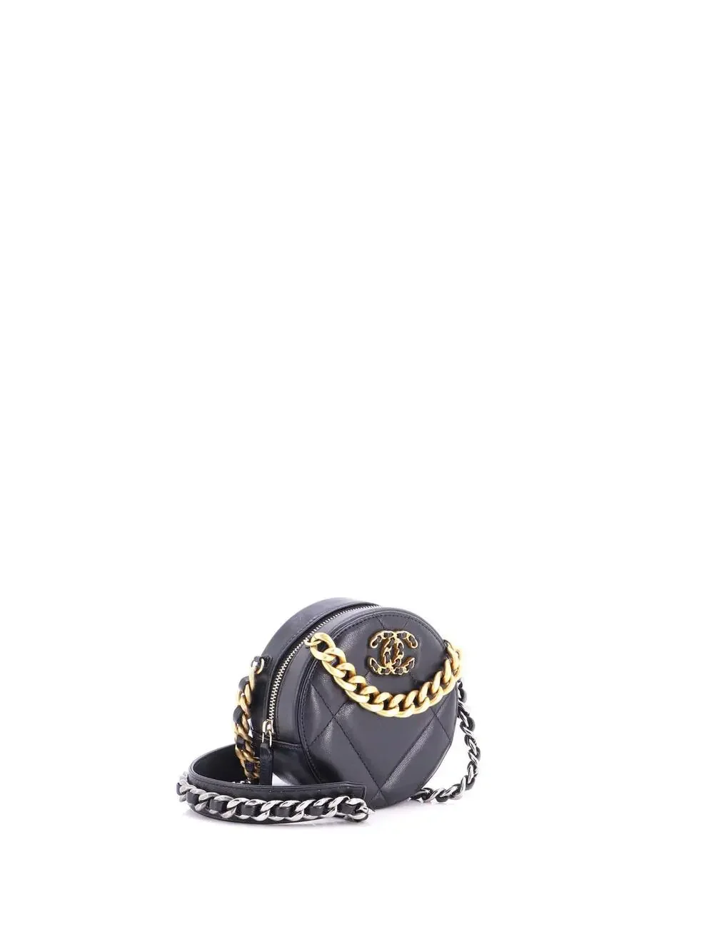 Chanel 19 Round Clutch With Chain #292082C27B
